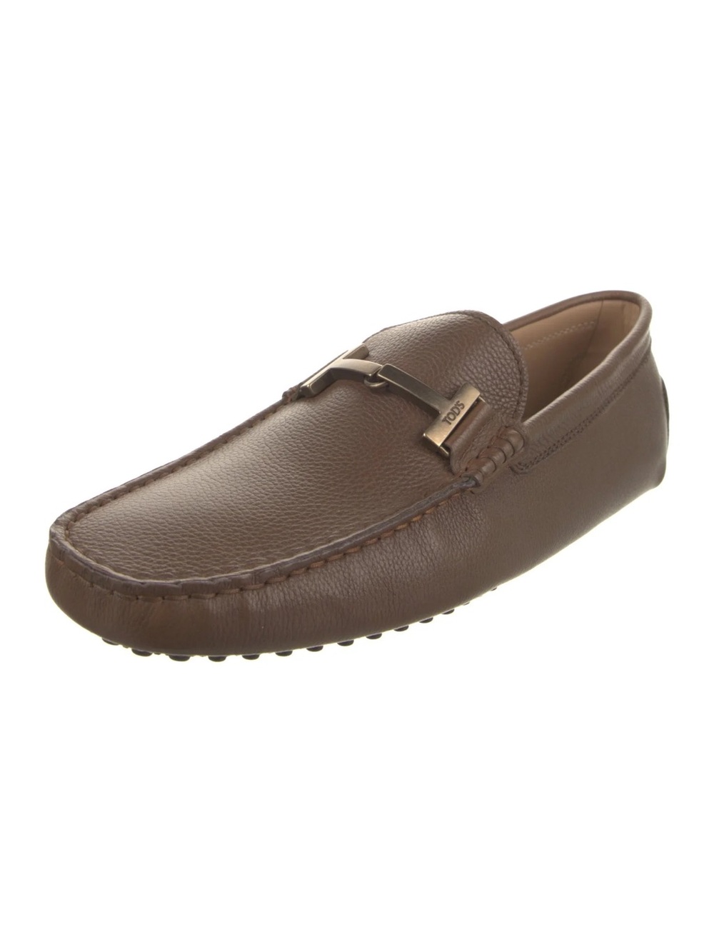 TOD'S Gommino Brown Leather Driving Loafers for Men